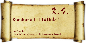 Kenderesi Ildikó névjegykártya